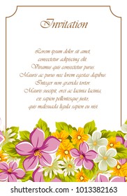 Beautiful frames for your text from the flowers. For design postcards, greeting, invitation birthday, marriage, Valentine's day, party, holiday, celebration. Vector illustration.