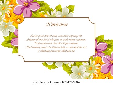 Beautiful frames for your text from the flowers. For design postcards, greeting, invitation birthday, marriage, Valentine's day, party, holiday, celebration. Vector illustration.