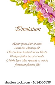 Beautiful frames for your text from the flowers. For design postcards, greeting, invitation birthday, marriage, Valentine's day, party, holiday, celebration. Vector illustration.