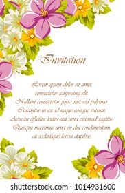 Beautiful frames for your text from the flowers. For design postcards, greeting, invitation birthday, marriage, Valentine's day, party, holiday, celebration. Vector illustration.