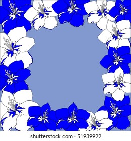 Beautiful framework from bright white and dark blue colours