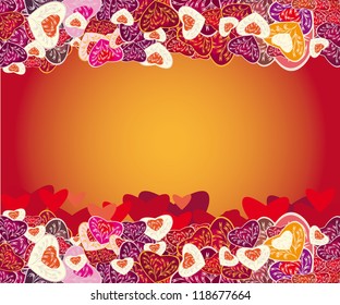 beautiful framework with hearts. Vector illustration