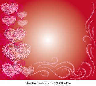 beautiful framework with hearts. Vector illustration