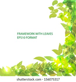 Beautiful  framework with leaves for use in your design. Vector eps 10