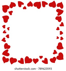 Beautiful framework of red hearts