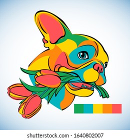Beautiful french bulldog. You can bring it and create it on your product or whatever you want. Suitable for use as a logo, symbol, signage.