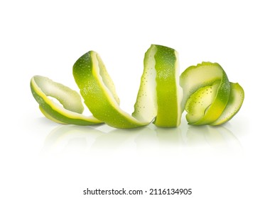 Beautiful fresh lime peel. Vector illustration.