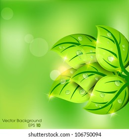 Beautiful fresh tree leaves background. EPS 10.