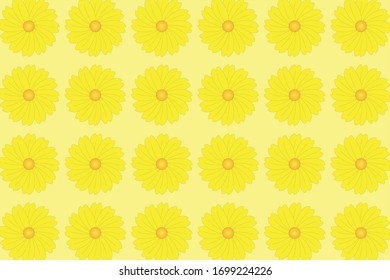 beautiful fresh yellow flowers pattern background