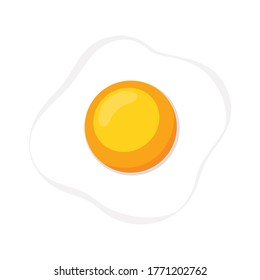beautiful fried egg on white background, vector illustration, breakfast meal