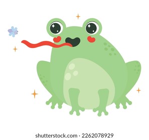 beautiful frog illustration over white