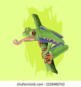 Hermosas ranas ojos grandes Vector
