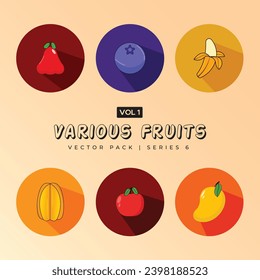 Beautiful fruit avatar vector art design - Collection of fruits and berries