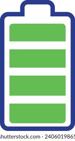 Hermosa batería completa e icono de fondo blanco forma vector