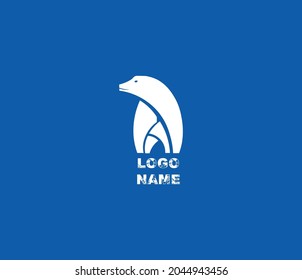 Beautiful fully editable logo template on the theme of Antarctica and the north pole
