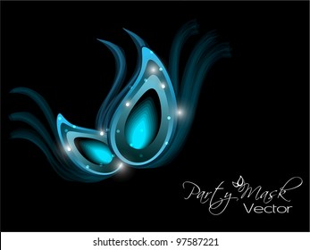 Beautiful funky mask design for masquerade party or events in blue color. Vector in EPS 10.