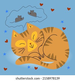 Beautiful and funny cat, popular vector style.