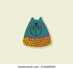 Beautiful and funny character cat.	