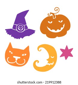 Beautiful and funny colorful halloween set