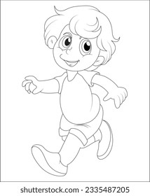 Beautiful funny coloring page। coloring book page। line art for kids and adults