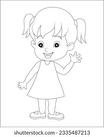 Beautiful funny coloring page। coloring book page। line art for kids and adults