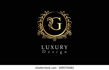 Beautiful G letter luxury logo design vector  template