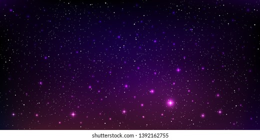 Beautiful galaxy background with nebula cosmos. Star dust in deep universe and bright shining stars in universe. Vector illustration.