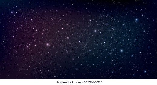 Beautiful galaxy background with nebula cosmos. Between gradient  pink sky and blue sky in the space. Stardust and bright shining stars in universal. Vector illustration.