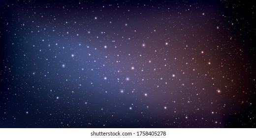 Beautiful galaxy background with nebula cosmos, Stardust and bright shining stars in universal, Vector illustration.