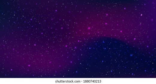 Beautiful galaxy background with nebula cosmos stardust and bright shining stars in universe, Vector illustration.