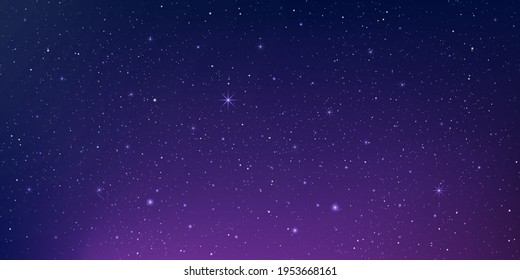 Beautiful galaxy background with nebula cosmos. Star dust in deep universe and bright shining stars in universe. Vector illustration.