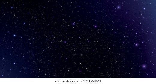 Beautiful galaxy background. Stardust in deep universe and bright shining stars in universe. Vector illustration.