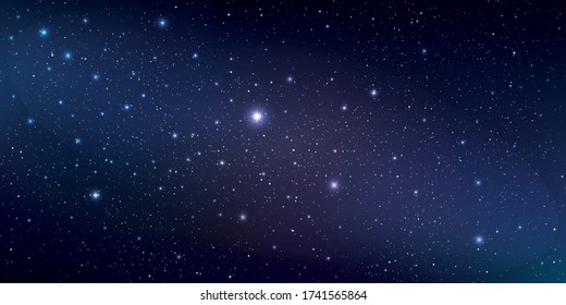 Beautiful galaxy background. Stardust in deep universe and bright shining stars in universe. Vector illustration.