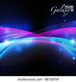 beautiful galaxy horizon vector background