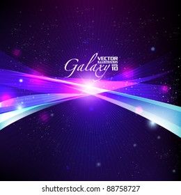 beautiful galaxy horizon vector background