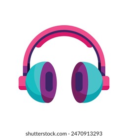 Beautiful gaming headphone isolated flat vector illustration
