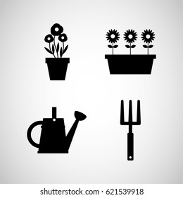 beautiful garden flat icons