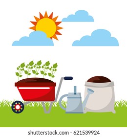 beautiful garden flat icons