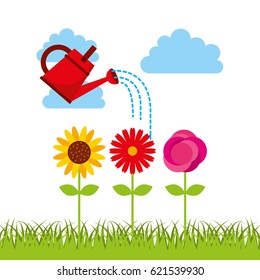 beautiful garden flat icons