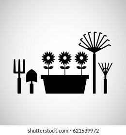 beautiful garden flat icons