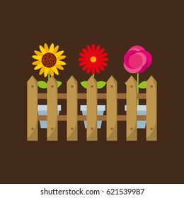 beautiful garden flat icons