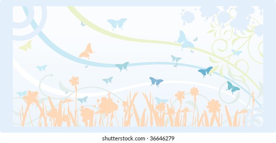 A beautiful garden full of butterflies