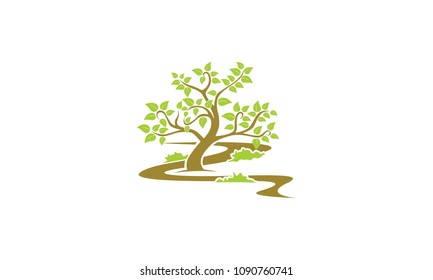 beautiful garden tree logo