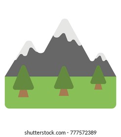 
A beautiful garden view with mountains at the back ground 
