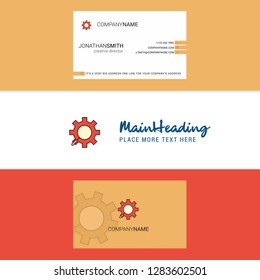 Beautiful Gear  Logo and business card. vertical Design Vector