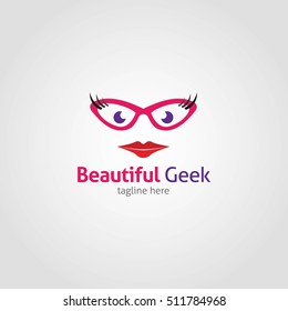 Beautiful Geek Logo Design template. Vector Illustration