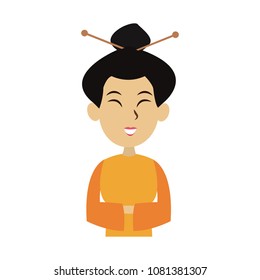 Beautiful geisha cartoon