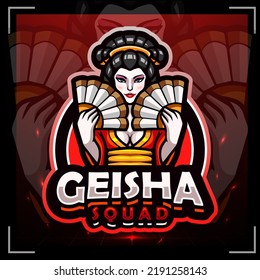 Beautiful Geisha Mascot. Esport Logo Design