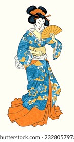 Beautiful Geisha in Traditional Kimono