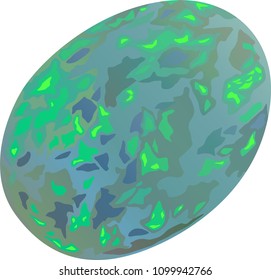 Beautiful gemstone white opal on white background